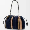 Medium Flamenco-handväska i jacquardstickad multicolor Deep Navy Medium Flamenco-handväska i jacquardstickad multicolor Deep Navy