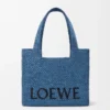 Medium LOEWE Font-väska i raffia Ljusblå Medium LOEWE Font-väska i raffia Ljusblå