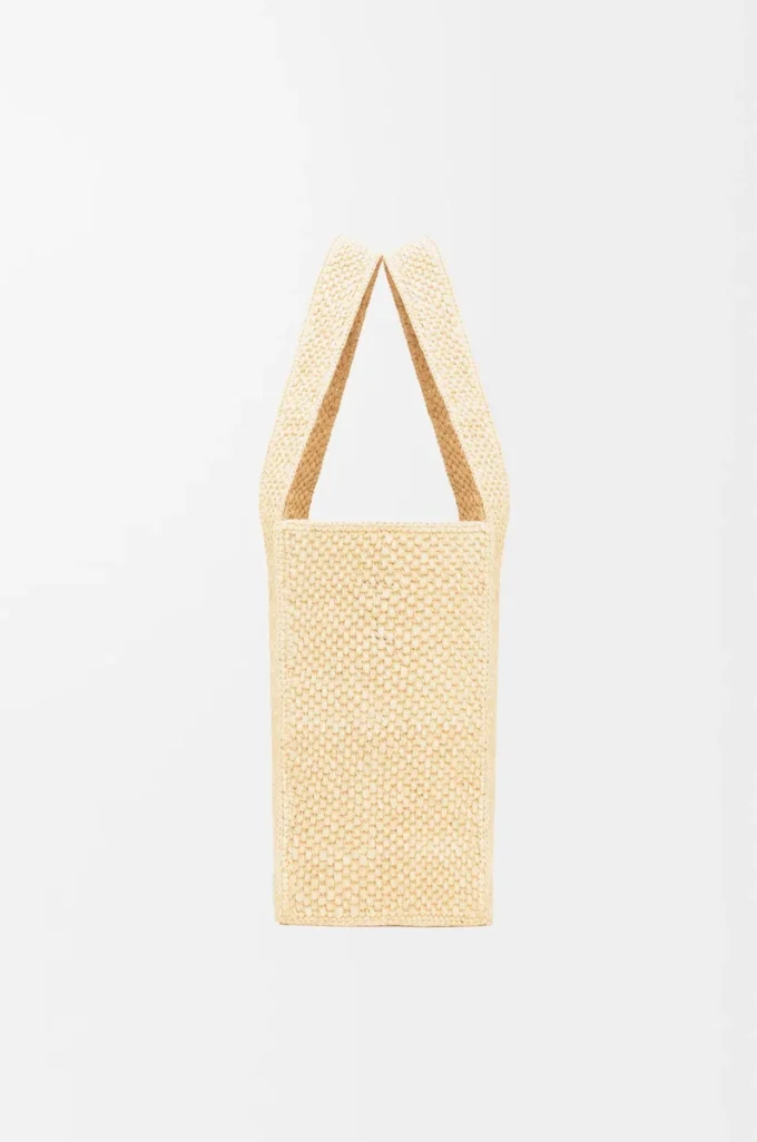 Medium LOEWE Font-väska i raffia, naturfärgad Medium LOEWE Font-väska i raffia, naturfärgad