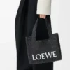 Medium LOEWE Font-väska i raffia Svart Medium LOEWE Font-väska i raffia Svart