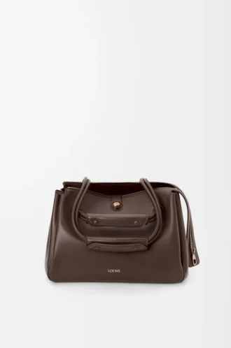 Medium Madrid-väska i mjukt kalvskinn Dark Chestnut