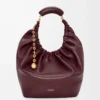 Medium Squeeze-väska i mjukt nappa-lammskinn, mörk burgundy Medium Squeeze-väska i mjukt nappa-lammskinn, mörk burgundy