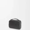 Mini crossbody kameraväska i satin kalvskinn Svart Mini crossbody kameraväska i satin kalvskinn Svart