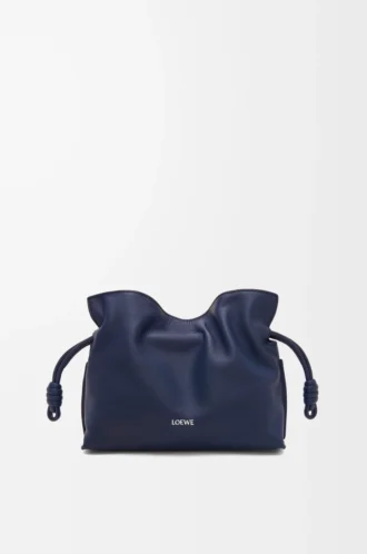Mini Flamenco-clutch i nappa kalvskinn Abyss Blue