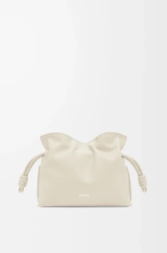 Mini Flamenco-clutch i nappa kalvskinn Sea Salt
