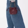 Mini Flamenco-handväska i mjukt nappa-lammskinn, mörk burgundy Mini Flamenco-handväska i mjukt nappa-lammskinn, mörk burgundy