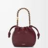 Mini Flamenco-handväska i mjukt nappa-lammskinn, mörk burgundy Mini Flamenco-handväska i mjukt nappa-lammskinn, mörk burgundy