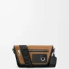 Mini Flex-messenger i canvas och mocka Svart/Mörk guld