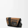 Mini Flex-messenger i canvas och mocka Svart/Mörk guld