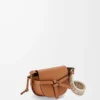 Mini Gate Dual-väska i mjukt kalvskinn och jacquard Tan Mini Gate Dual-väska i mjukt kalvskinn och jacquard Tan