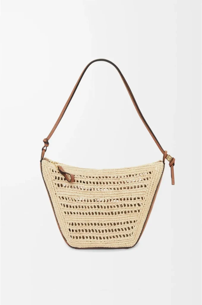 Mini Hammock Hobo i raffia och kalvskinn Tan/Natur Mini Hammock Hobo i raffia och kalvskinn Tan/Natur