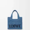 Mini LOEWE Font-väska i raffia Ljusblå Mini LOEWE Font-väska i raffia Ljusblå