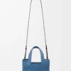 Mini LOEWE Font-väska i raffia Ljusblå Mini LOEWE Font-väska i raffia Ljusblå