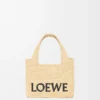 Mini LOEWE Font-väska i raffia, naturfärgad Mini LOEWE Font-väska i raffia, naturfärgad