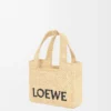 Mini LOEWE Font-väska i raffia, naturfärgad Mini LOEWE Font-väska i raffia, naturfärgad