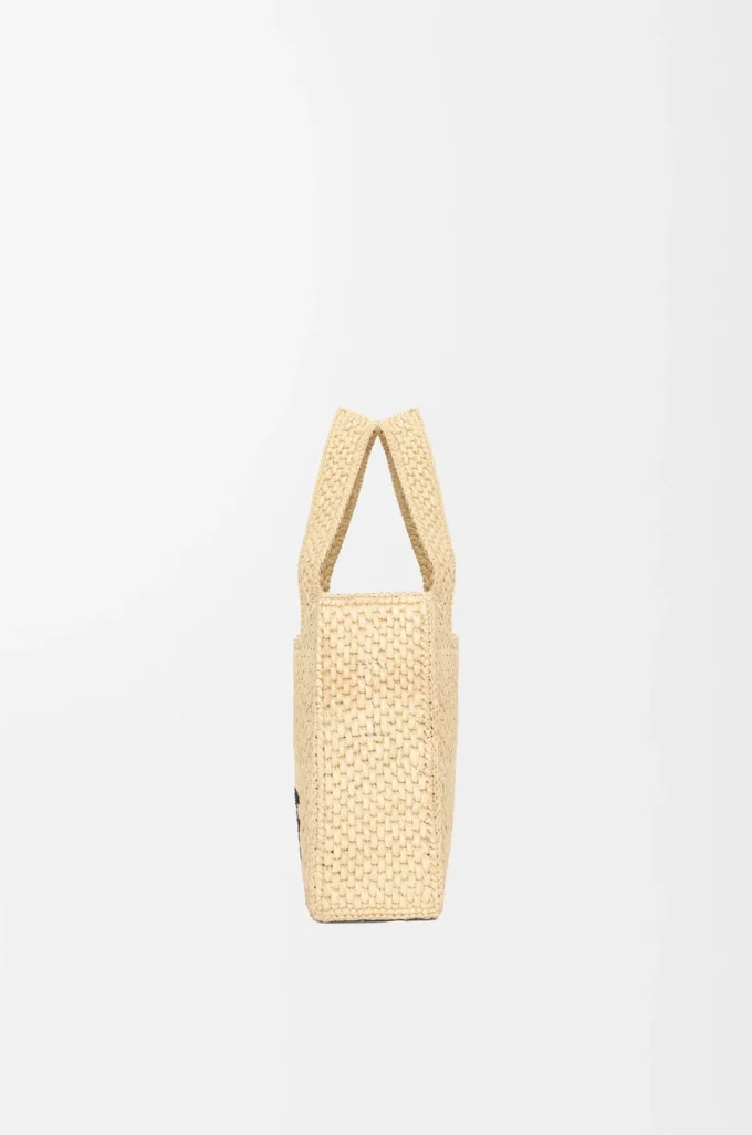 Mini LOEWE Font-väska i raffia, naturfärgad Mini LOEWE Font-väska i raffia, naturfärgad