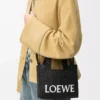 Mini LOEWE Font-väska i raffia Svart Mini LOEWE Font-väska i raffia Svart