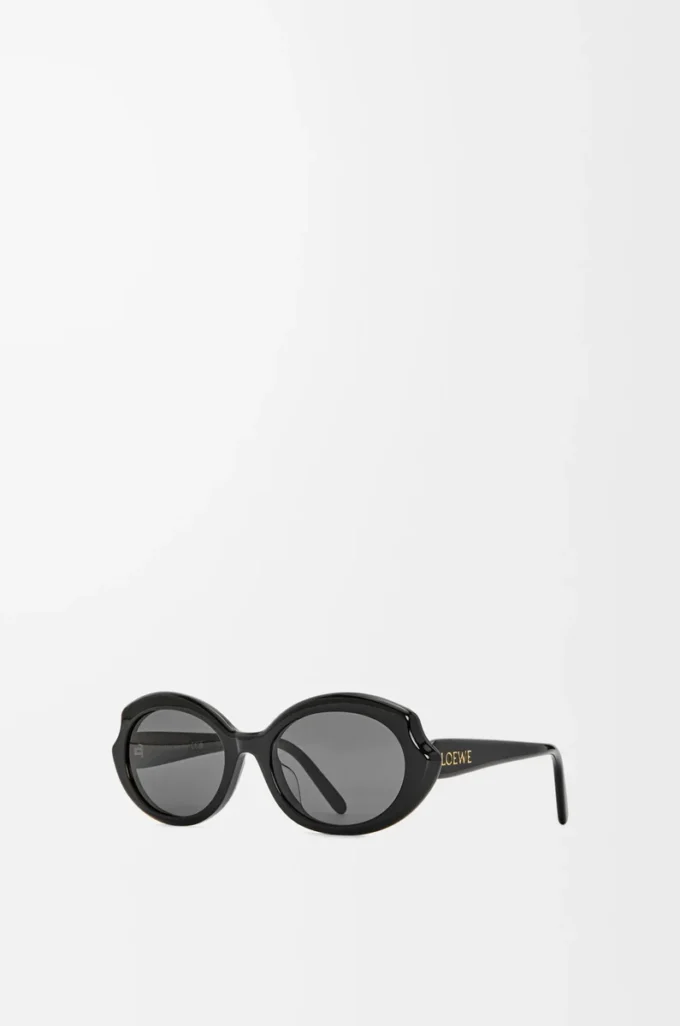 Mini Oval Slim solglasögon Black Mini Oval Slim solglasögon Black