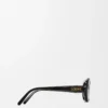 Mini Oval Slim solglasögon Black Mini Oval Slim solglasögon Black