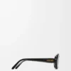 Mini Oval Slim solglasögon Black Mini Oval Slim solglasögon Black