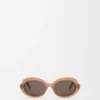 Mini Oval Slim solglasögon Milky Caramel Mini Oval Slim solglasögon Milky Caramel
