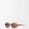 Mini Oval Slim solglasögon Milky Caramel Mini Oval Slim solglasögon Milky Caramel