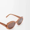Mini Oval Slim solglasögon Milky Caramel