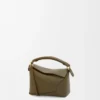 Mini Puzzle Edge-väska i klassiskt kalvskinn, mörk khaki Mini Puzzle Edge-väska i klassiskt kalvskinn, mörk khaki