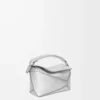 Mini Puzzle Edge-väska i laminerat lammskinn Silver Mini Puzzle Edge-väska i laminerat lammskinn Silver
