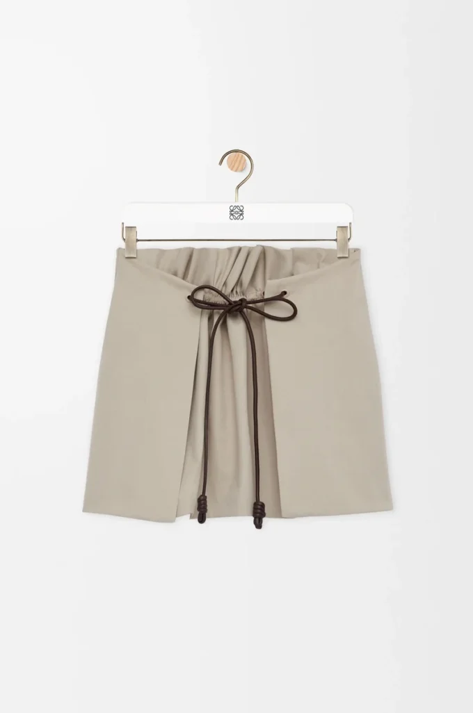 Minikjol i bomull och silke Ljusbeige Minikjol i bomull och silke Ljusbeige