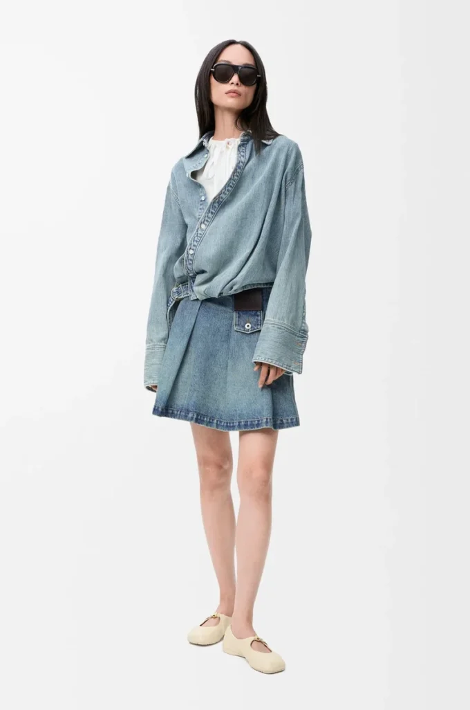 Minikjol i denim Tvättad denim Minikjol i denim Tvättad denim