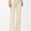 Mjuka bootleg-byxor i teknisk jersey, ivory Mjuka bootleg-byxor i teknisk jersey, ivory