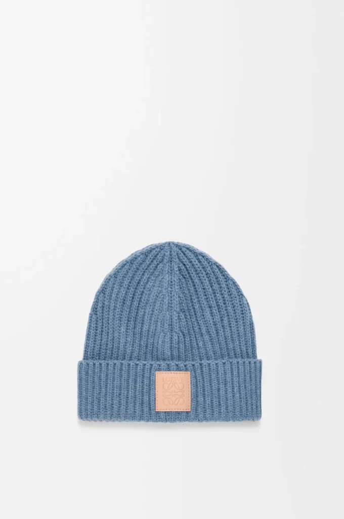 Mössa i kashmir Denim Blue
