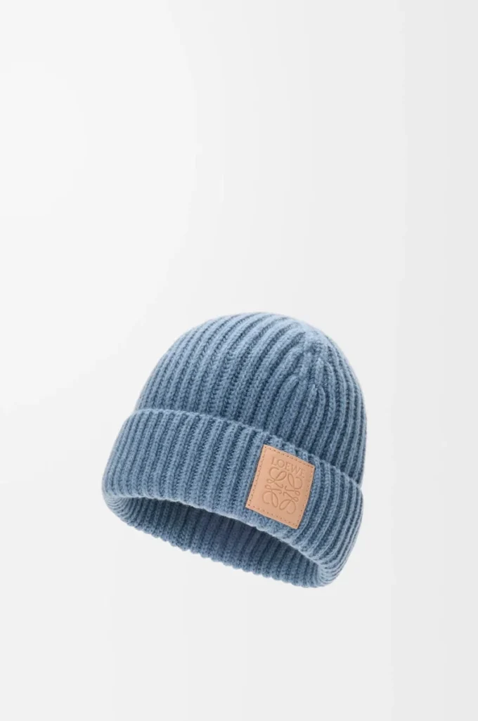Mössa i kashmir Denim Blue