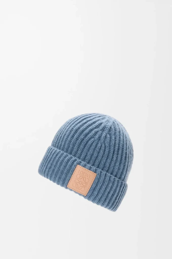 Mössa i kashmir Denim Blue