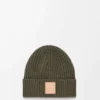 Mössa i kashmir, mörk khaki