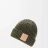 Mössa i kashmir, mörk khaki