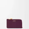 Myntkortfodral i kalvskinn med pebble-struktur, Plum Myntkortfodral i kalvskinn med pebble-struktur, Plum
