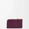 Myntkortfodral i kalvskinn med pebble-struktur, Plum Myntkortfodral i kalvskinn med pebble-struktur, Plum