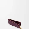 Myntkortfodral i kalvskinn med pebble-struktur, Plum Myntkortfodral i kalvskinn med pebble-struktur, Plum