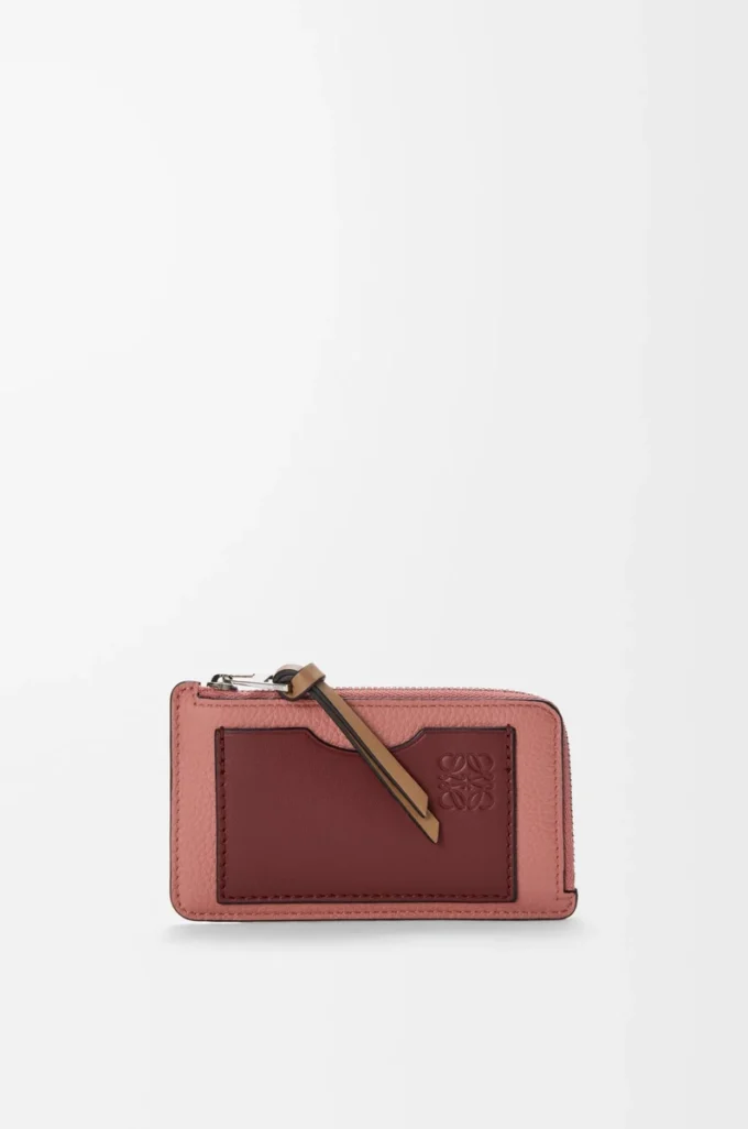 Myntkortfodral i mjukt kornat kalvskinn Blush/Mahogany Myntkortfodral i mjukt kornat kalvskinn Blush/Mahogany
