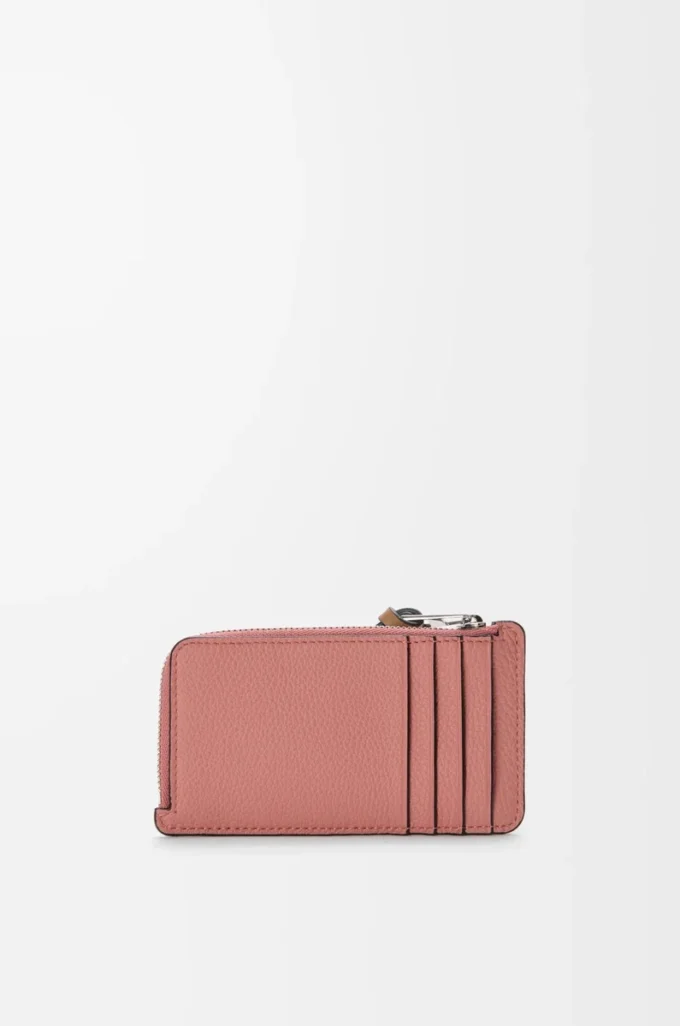 Myntkortfodral i mjukt kornat kalvskinn Blush/Mahogany Myntkortfodral i mjukt kornat kalvskinn Blush/Mahogany