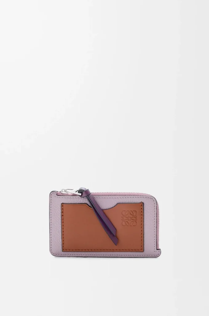 Myntkortfodral i mjukt kornat kalvskinn Dirty Mauve/Squirrel Myntkortfodral i mjukt kornat kalvskinn Dirty Mauve/Squirrel