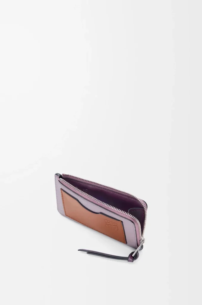Myntkortfodral i mjukt kornat kalvskinn Dirty Mauve/Squirrel Myntkortfodral i mjukt kornat kalvskinn Dirty Mauve/Squirrel