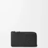 Myntkortfodral i satin kalvskinn Black