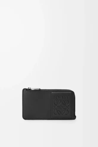 Myntkortfodral i satin kalvskinn Black