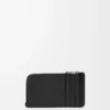 Myntkortfodral i satin kalvskinn Black