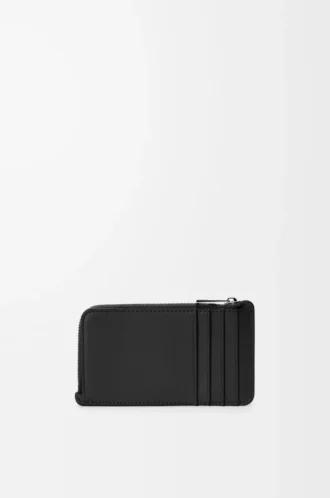Myntkortfodral i satin kalvskinn Black