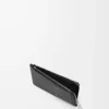 Myntkortfodral i satin kalvskinn Black
