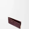 Myntkortfodral i slätt och kornigt kalvskinn Dark Burgundy Myntkortfodral i slätt och kornigt kalvskinn Dark Burgundy